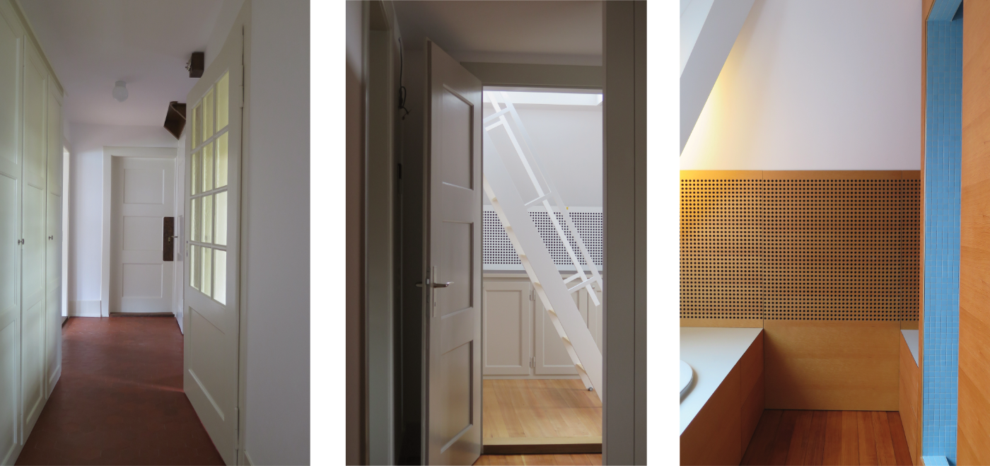 Behutsam modernisierter Bestandsbau, historische Substanz erhalten, mit zeitgemässen Einbauten für moderne Wohnnutzung ergänzt.